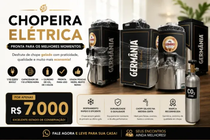 CHOPEIRA ELÉTRICA GERMÂNIA 110L/H + CILINDRO CO? 3KG