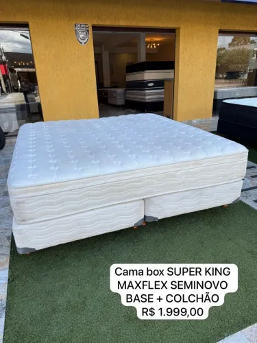 Colchão KING MAXFLEX SEMINOVO TOP COM BASE - Entrego! 