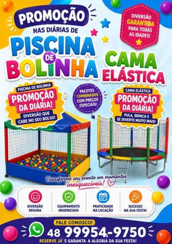 PROMOÇÃO Aluguel cama elástica e piscina de bolinhas