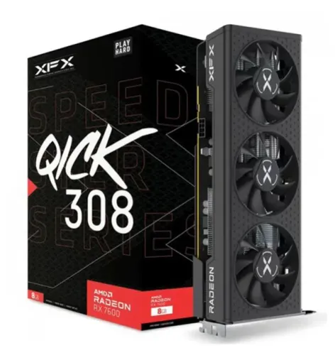 Placa de Vídeo XFX AMD Radeon RX 7600 Speedster QICK 308, 8GB, GDDR6, FSR, Ray Tracing