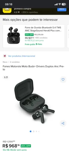 Fone de ouvido motorola moto rubs