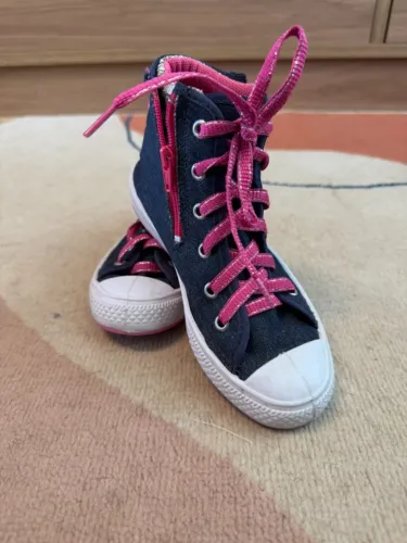 Tênis Cano Alto Jeans e Rosa Star Kids - Tamanho 29