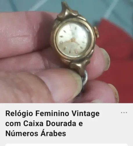 Relógio Feminino Vintage Antigo Dourado