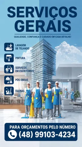 Trabalhamos com vários tipos de limpeza