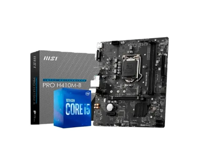 Processador intel 10400f + placa mãe msi pro 410 + memoria ram ddr4 4gb