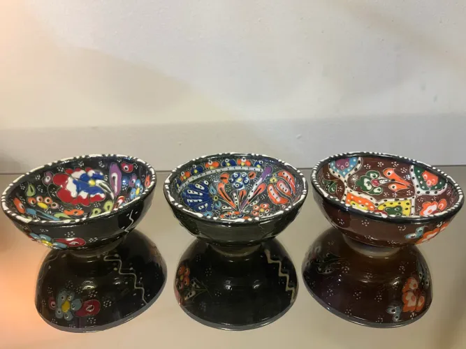 Bowls em cerâmica pintados a mão pequeno turco (unidade)
