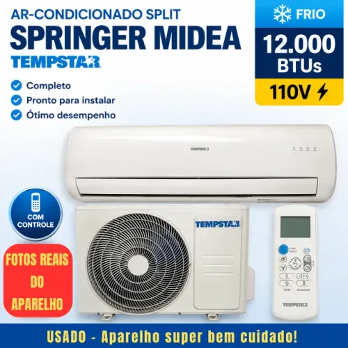 Ar-Condicionado Split Springer Midea Tempstar 12.000 BTUs - 110V - Com controle remoto!
