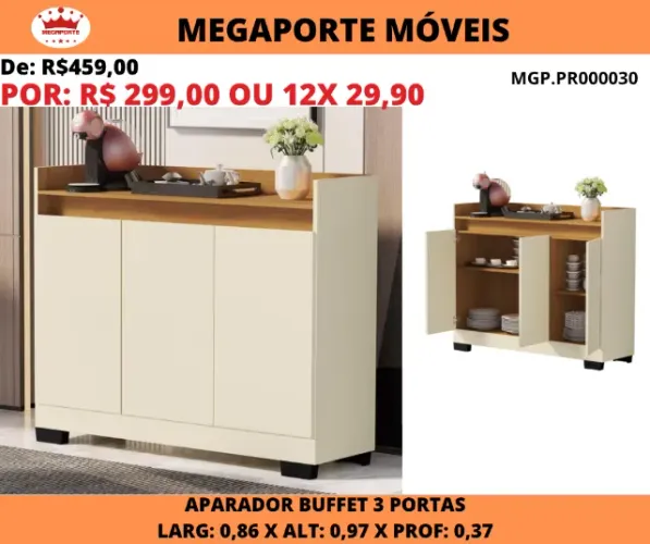 APARADOR BUFFET 3 PORTAS