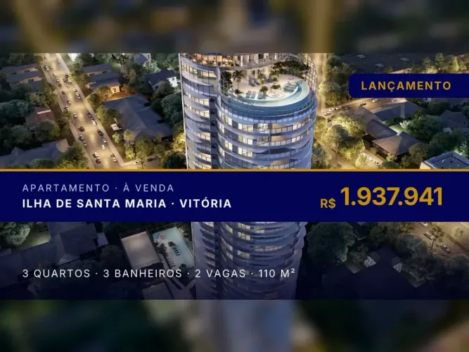 UNA Residence: Apartamento de 3 Suítes na Ilha de Santa Maria, Vitória