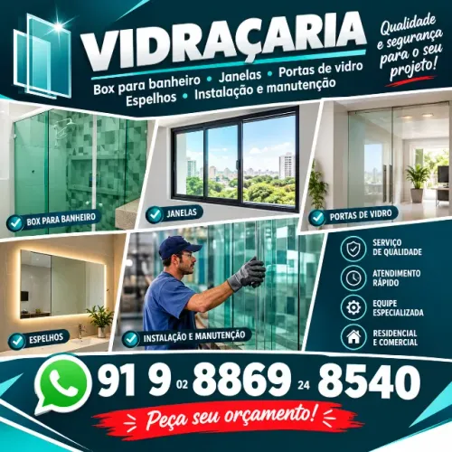 VIDRAÇARIA ESPELHOS E VIDROS TEMPERADOS - ATENDIMENTO RÁPIDO