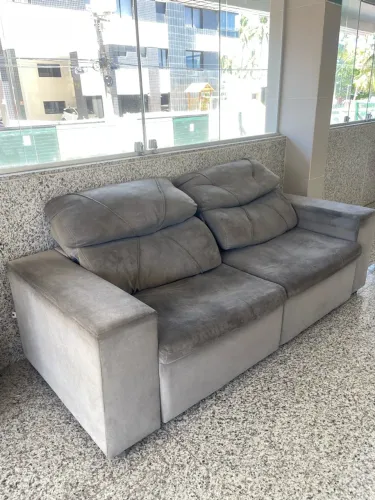 Sofá 2 Lugares Cinza - Estrutura Boa - R$ 350