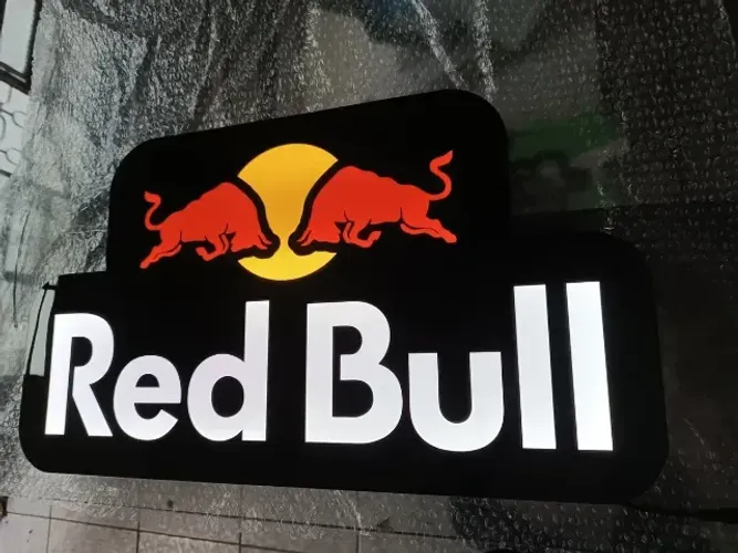Red Bull Luminoso Led 61x 35 Em Acrilico C 1 Ano De Garantia