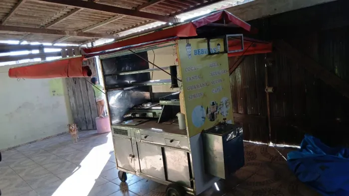Carrinho de Lanches e Hot Dog Completo em Aço Inox