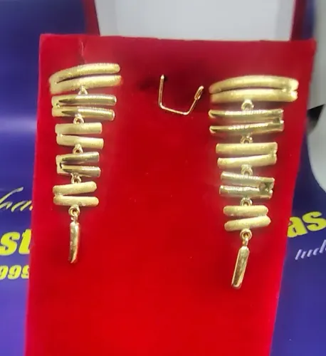 Brincos Pendurado Ouro 18 Kilates 40 mm Peso 3.30 Gramas