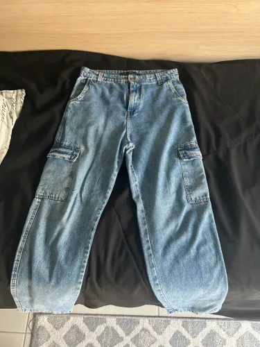 Calça jeans Larga/Baggy Azul 