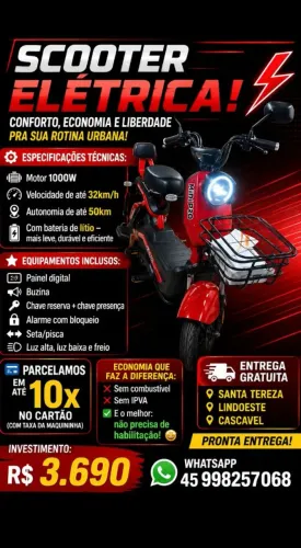 Vend moto elétrica nova tenho