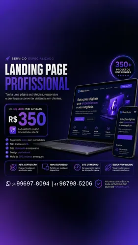 Landing Page Profissional - Transforme Visitantes em Clientes por R$ 350