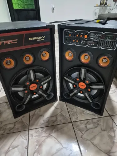 CAIXA DE SOM AMPLIFICADA DUPLA
