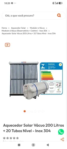 Aquecedor solar vácuo na Caixa