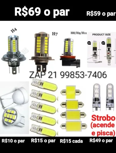 Par de lâmpadas LED automotivo