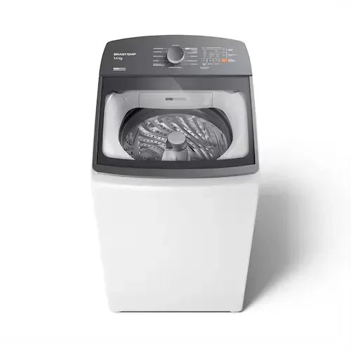 Lavadora de Roupas Brastemp BWF14AB 14kg Smart Sensor Ciclo Tira Mancha Cesto Inox Branca 