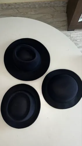 Kit 3 Chapéus Pretos Unissex (Pork Pie + Coco + Fedora Aba Larga) - Originais/de marca