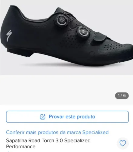 Vendo sapatilha de Speed Specialized Road Torch 3.0 número 37 NOVA. 800,00