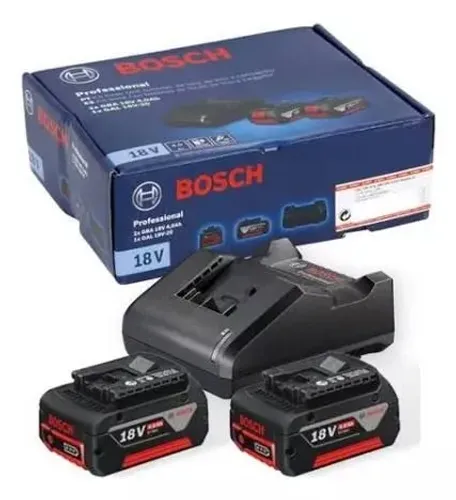 Kit 02 bateria para parafusadeira 18v 4ah + carregador Bosch