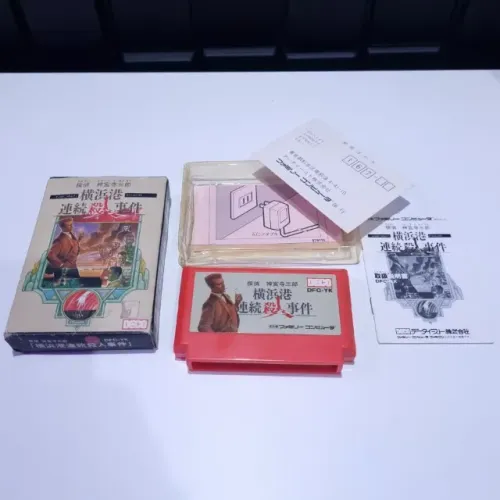 Raro jogo para Nes FAMICOM COMPLETO Tantei Jingji Sabur Yokohama-k Renzoku Satsujin Jiken