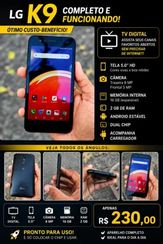 ? Oportunidade! LG K9 TV por apenas R$ 230! ?