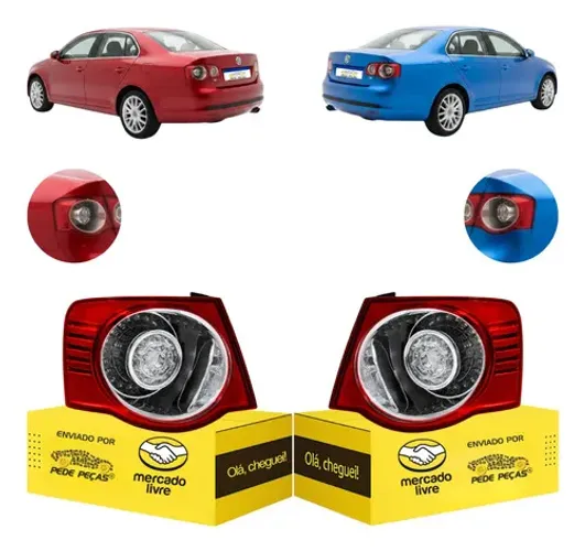 Par Lanterna Traseira Canto Vw Jetta 2007 2008 2009 2010 Ambos Lados