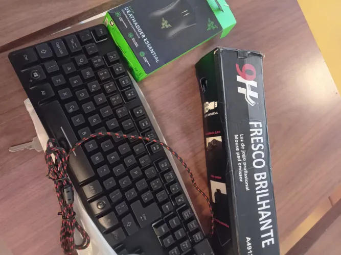 kit teclado gamer + mouse gamer + mouse pad gamer