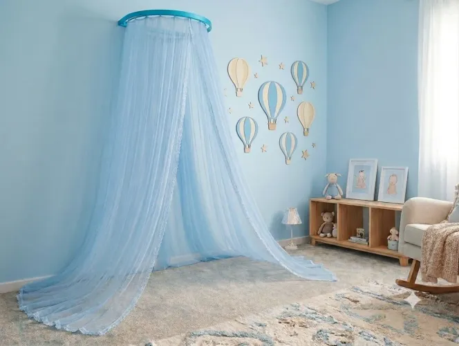 Kit Dossel com Véu Mosquiteiro Azul- Entrega Grátis