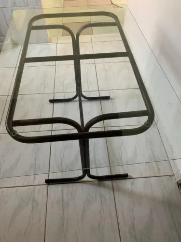 Mesa tampo de vidro