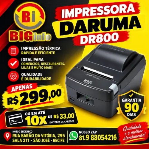 Impressora Termica para Computador Daruma DR 800  - Em ate 10x Fixas 