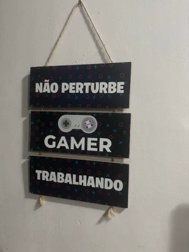 Placa de madeira pra porta quarto gamer LEIA A DESCRIÇÃO 