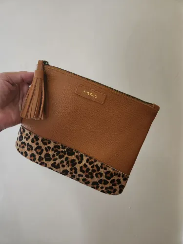Bolsa de couro de mão Via Mia - clouch