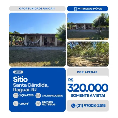 #VENDO Sítio em Santa Cândida, Itaguaí-RJ.