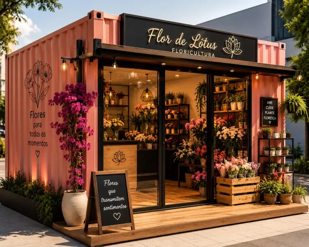 Floricultura Container Personalizada | Projeto Moderno e Exclusivo