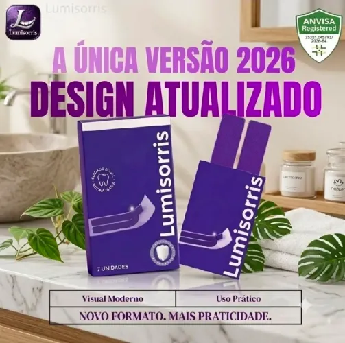 Lumissoris Tiras Dentais Higiene Bucal 7 Unidades Limpeza ente os Dentes Tecnologia Violet