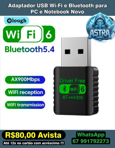 Adaptador USB Wifi e Bluetooth para PC/Notebook !!!