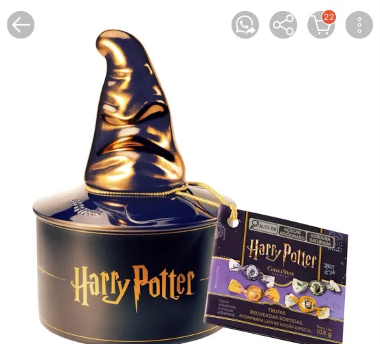 Lata Chapéu Seletor Harry Potter Cacau Show 2025 - Usada Perfeita