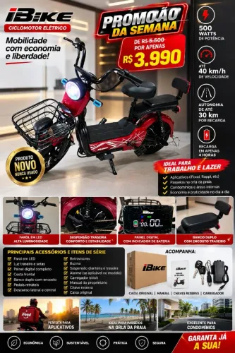 IBIKE CICLOMOTOR ELETRICO 500W