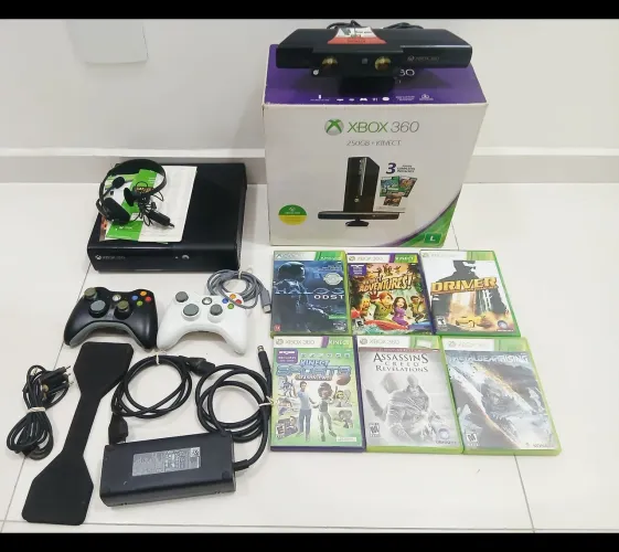 Xbox 360 bivolt bloqueado com caixa