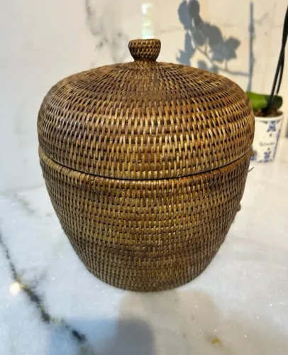 Balde de gelo em rattan