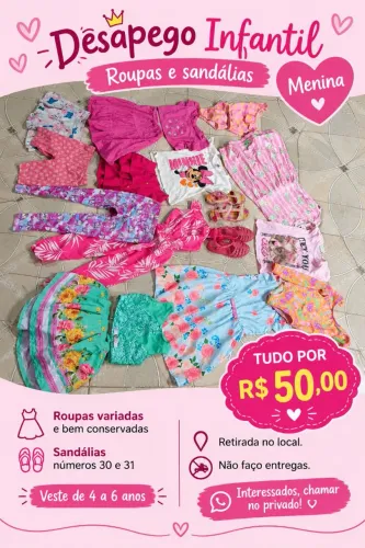 Roupa lote infantil menina 4,6 anos