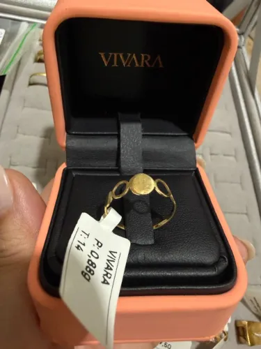  Anel Vivara em ouro 18k design moderno