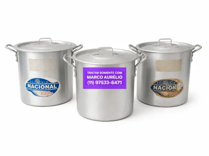 Kit 3x Panelas Caldeirão Alumínio Linha Hotel Restaurante Industrial N24 - Kit R$ 150