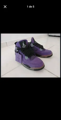 Air Jordan 4 Tras Scott Roxo