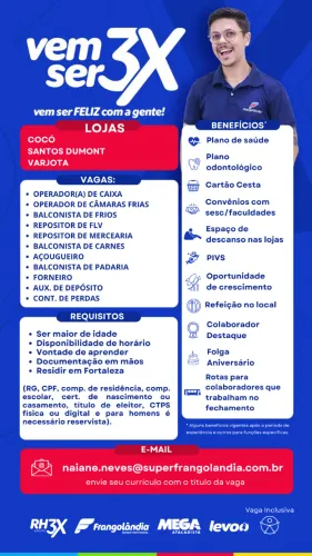 VAGA DE EMPREGO - REGIÃO ALDEOTA